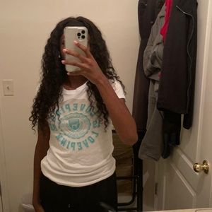 brand: PINK      white & mint shirt